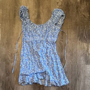 Love Tree Blue Floral Mini Dress